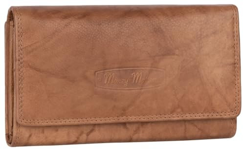 EAAKIE RFID Damen Geldbörse Portemonnaie Geldbeutel Damenbörse Leder 14 Karten (Tan)