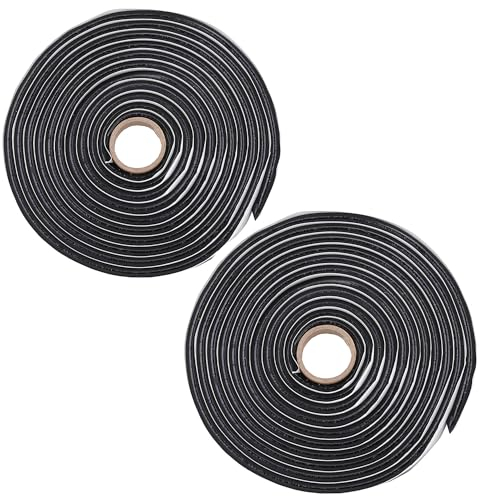 2PCS Ruban Butyle Noir 6 mm x 5 m Butyl Tape Ruban Etancheite pour Coller et Sceller Les Feux Arrière de Voiture les Phares les Fenêtres et Les Couvercles de Trous D'égout (2, 6mm)
