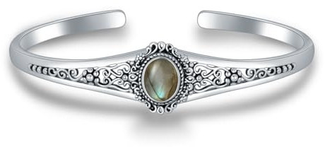 BETHZA Türkis/Lapislazuli/Larimar Manschette Armreif Armband 925 Sterling Silber Vintage Bohemian Manschette Armreifen Echter Edelstein Schmuck Geschenke für Frauen Mutter Ehefrau