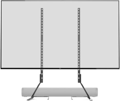 Amazon Basics Soporte universal para televisores LCD/LED/plasma de 22 a 77 pulgadas, altura ajustable, compatible con barras de sonido, soporta hasta 36 kg y VESA 800 x 400 mm máximo, color negro