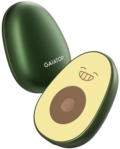 Gaiatop Hand Warmers Rechargeable 2 Pack, 4000mAh Avocados-Shaped Electric Hand Warmer with 2 PCS USB Cables, Reusable Portable Pocket Heater for Women Men