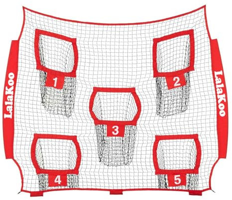 LalaKoo Fußball-Wurfnetz-Ersatz (nur Netz) – 7 x 2,1 m Fußballnetz, Ersatz für Wurfübungen, 5 Zieltaschen, Fußball-Zielnetz, Ersatz, Fußball-Wurf-Trainingsgeräte