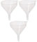 3Pcs Clear Plastic Funnel for Filling Bottles or Containers 18cm for Kitchen - Handle & Slimline Neck for Transfer powder Liquid and Oils ideal for Garage & Labs