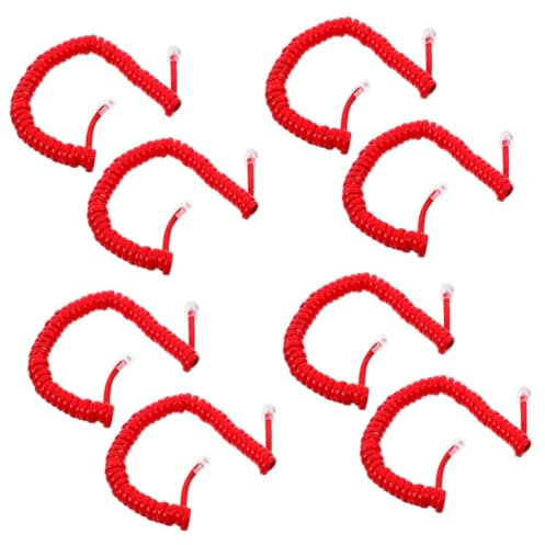 OSALADI 8 STK Telefonleitung Telefonkabel für Festnetztelefone Kein Kabelsalat Festnetz-Telefonkabel spiralkabel schwarzes Telefon Telefonkabel für Festnetzanschlüsse Schnüre Kupfer rot