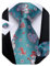 DiBanGu Mens Weihnachten Krawatte Set Lustige festliche Krawatte Gewebte Pocket Square Manschettenknöpfe Set mit Geschenkbox, Türkis Schneemann