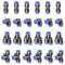 HUAZIZ 24 pezzi Pneumatic Push to Connect Raccordi pneumatici, kit 6 pezzi spliter+6 gomiti+6 pezzi di tè+6 pezzi dritti (OD 12 mm)