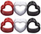 Longbeauty 8mm-22mm Acryl Tunnel Herz Ohrtunnel 6er Set Flesh Tunnel Plugs 3-Farben Schwarz Rot Weiß Fleshtunnels Expander Ohrschmuck Fashion Körperschmuck, Stil A, 8MM