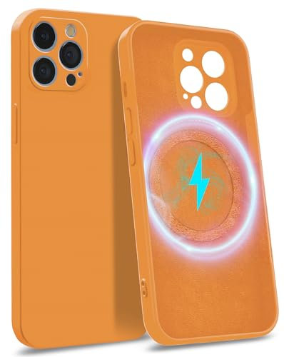 MyGadget Hülle für Apple iPhone 13 Pro Max [ kompatibel mit MagSafe | 4-Layer-Struktur Schutzhülle ] - Handyhülle mit Kameraschutz - Cover mit Innenfutter - Orange