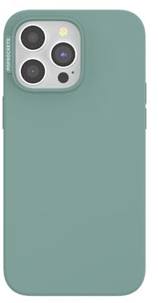 PopSockets Custodia per iPhone 15 Pro Max compatibile con MagSafe, custodia per iPhone 15 Pro Max, compatibile con ricarica wireless, solo custodia, turchese