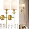 Battery Operated Wall Lights, Rechargeable Wall Sconces Set of 2 with Remote 5000mAh Battery Powered Wall Lights Dimmable with Fabric Shade LED for Bedroom Indoor Wall Decor