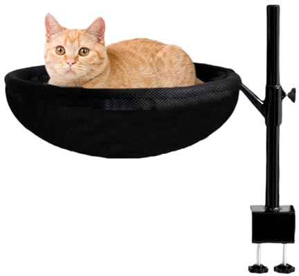 Cat Desk Bed, Mounted Hammock Nest, um 360° drehbare Stange, abnehmbar, waschbarer Bezug, 39,75 x 15,75 x 15,35 cm, Haustier-Loungezubehör, moderne Heimdekoration, Arbeitstisch, Spieltisch