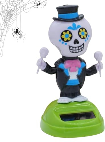Figurines Dansantes à Énergie Solaire,Personnages à Tête Oscillante | Figurine Squellette Collectionnable pour Intérieur de Voiture et Décoration