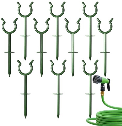 Schlauchstützen Für Garten | Nagelhalterung Für Rasen Und Pflanzenschutz Hält Schlauch,10 Stück Bewässerungshalter Halterung Unterstützung Nagel für Garten Hinterhof und Gehwegkanten