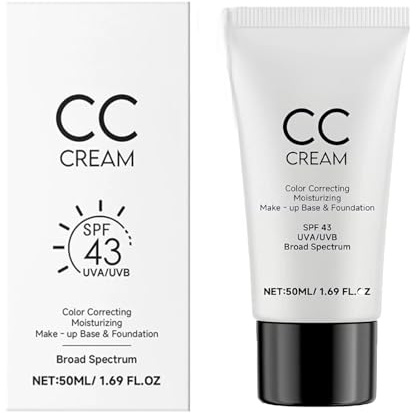 Creme für ältere Frauen, CC Creme Hautton anpassen für reife Haut, Anti-Aging Sonnencreme Foundatio mit Feuchtigkeitscreme, Volle Abdeckung, Leicht, Für alle Arten (1PC)