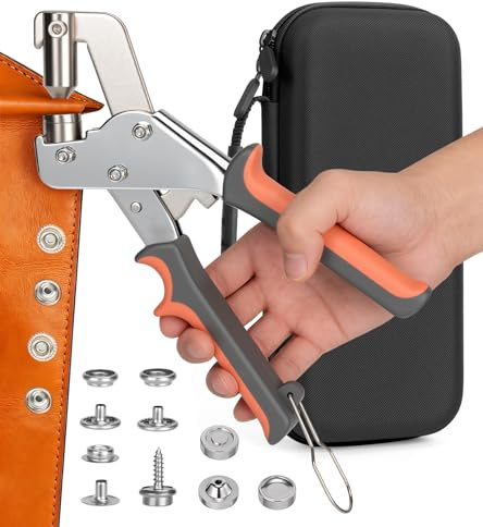 Schweres Druckknopf Set Mit Zange,80 Sätzen Druckknopf-Set in Marinequalität mit Etui für Bootsabdeckungen,Reparieren Von Segeltuch,NäHen,Planen Ersetzen Von MetallverschlüSsen Basteln DIY Schnalle