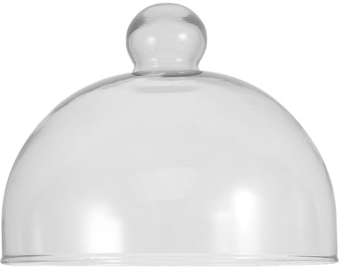 KICHOUSE Wiederverwendbare Glas Kuppel für Kuchen | Transparent, 18cm, hygienischer Schutz für Kuchen, Desserts, Torten, ideal für Zuhause, Party, Bäckerei