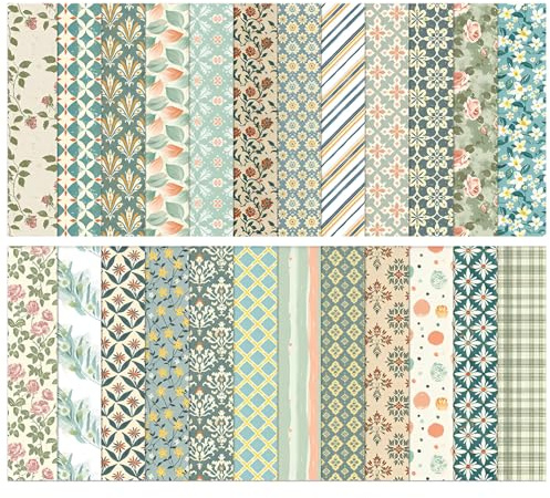 RoxNvm Scrapbook, 24 Scrapbooking Kit, Dubbelsidigt, Decoupage-papper, Scrapbooking-papper, Decoupage-kit för vuxna, Dekorpapper för gör-det-själv-korttillverkning, Album (30 x 30 cm)