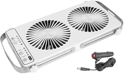 AMSLSIU Wohnmobil Dachventilator mit 3 m DC Kabel, einstellbarer Windgeschwindigkeit und Abschaltverzögerung. Das Dachfenster kann ohne Demontage des Ventilators geöffnet oder geschlossen werden.