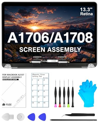 Pantalla LCD LED de repuesto A1706/A1708 de 13,3 para MacBook Pro 2016/2017 Retina Modelo: A1706, A1708 (finales de 2016, mediados de 2017) EMC 3071, EMC 3163, EMC 3164, EMC 2978 Conjunto (gris)
