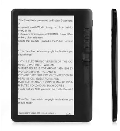 Agmoctz Lecteur de Livres Numériques E-Book 7 Pouces Écran Coloré Portable Prend en Charge la Fonctionnalité de Lecture de Carte Mémoire 4G