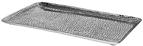 Broste Copenhagen Kerzentablett Croco 36cm Aluminium silber