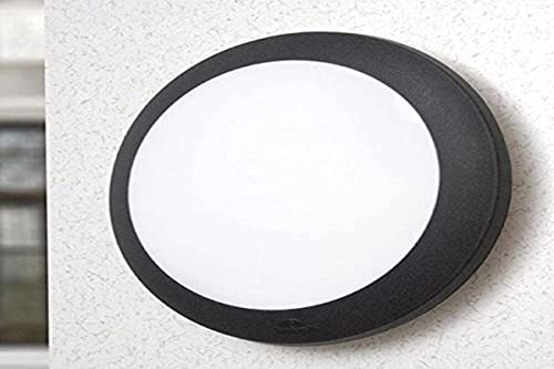 BarcelonaLED 1B3.000.000.AYE28 Plafonnier Rond LED Extérieur/Intérieur IP66 x2 Culot E27 Couleur Noir Verre Opale