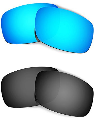 HKUCO Mens Replacement Lenses For Oakley Crankshaft Sunglasses Blue/Black Polarized