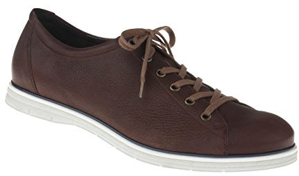 Lui by tessamino Herren Freizeit Sneaker Enrico mit Schnürung aus weichem Rindsleder, gefüttert mit echtem Lederfutter, für Sommer und Herbst, bequem durch Weite H, mit leichtem Absatz 40 braun