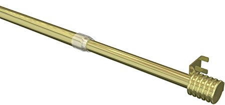 Flairdeco Klemmstangen / Scheibenstangen mit Haltekrallen / Klebeplatten, Metall-Kunststoff, Messing, ausdrehbar 80-110 cm, 4 Stück