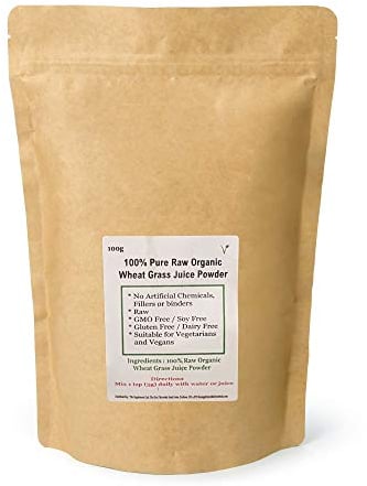 100g Organic Wheat Grass Juice Powder | Certified Raw Wheatgrass | Boost Immune System, Not Just Wheat Grass Powder which is Hard for The Human Body to Digest 100 gm