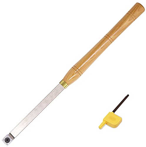 Holzdrehwerkzeuge, rauer Hartmetallbestückt, Drehmeißel, Werkzeugstange, 47,7 cm, mit 14 mm gerader Kante, quadratischer Hartmetall-Einsatz für Holzbastler oder Heimwerker oder Tischler