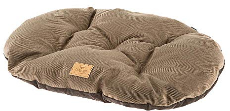 Ferplast Kissen für Hunde und Katzen STUART 65/6, doppelseitig, aus Tweed und weichem Samt, waschbar, Braun