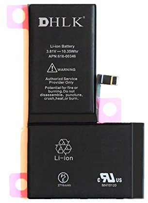 DHLK® Batteria alta capacità compatibile con iPhone X - Prestazioni ottimali Durata prolungata/Capacità 2716 mAh [2 Anni Garanzia]