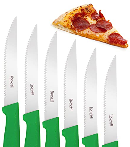Fixwell® Allzweckmesser, grün I scharfes Universalmesser Wellenschliff, für Pizza, Brötchen & Co. – sehr langlebig, rostfrei | spülmaschinenfest & lebensmittelecht | 100% Made in Germany seit 1955