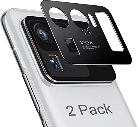 GIOPUEY Kamera Schutzfolie Kompatibel mit Xiaomi Mi 11 Ultra, 2 Pack Metalle Kamera Schutzrahmen, Kratzfest Schutzfolie für Xiaomi Mi 11 Ultra - Schwarz