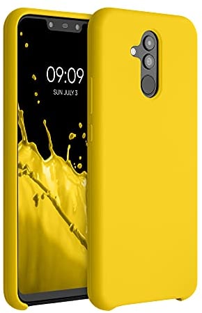 kwmobile Hülle kompatibel mit Huawei Mate 20 Lite Hülle - Silikon Handy Case - Handyhülle weiche Oberfläche - kabelloses Laden - Strahlend Gelb
