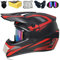 Crosshelm Fullface Set Downhill-Helm Für Erwachsene Und Kinder Mit Visier Brille Handschuhe Maske Motorrad Netz,Handtuch,für BMX, MTB, Quad, Enduro, ATV, Roller, Unisex (D,XL(61-62cm?)
