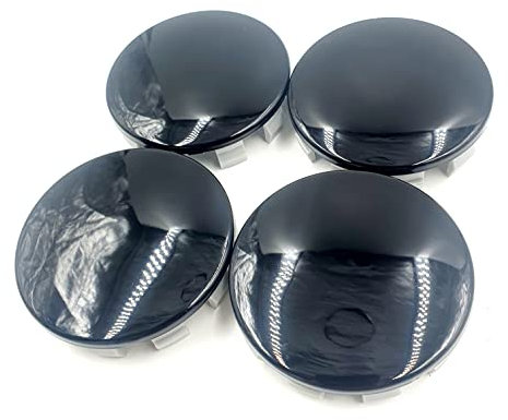 BizTech ® 4 x Universal-Radkappen für Auto-Legierung, schwarz, ohne Logo, einfarbiges Emblem, 68 mm, kompatibel mit BMW Felgen, Radnabenabdeckung