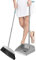 Sunnyushine Ensemble balai et pelle pour la maison – poêles à poussière avec manche long | Outdoor intérieur pour la maison, la cuisine, le bureau, Must Have pour la maison Gris