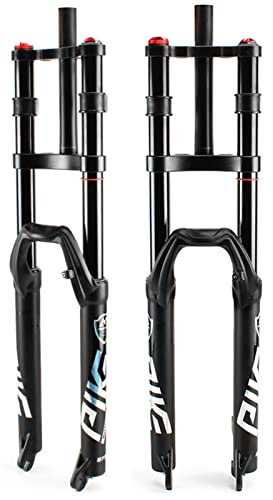 Fourche À Suspension De Vélo 27,5/29 pour VTT DH Air Double Épaule Descente Rappel Amortisseur Tube Droit Ultraléger Vélo Amortisseur Réglage du Rebond B,27.5in