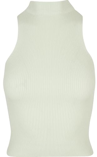 Urban Classics Damen Ladies Short Rib Knit Turtleneck Top T-Shirt, lightmint, 3XL