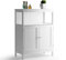 BAKAJI Armario Armario Armario baño Dos Puertas Doble Apertura Estante Muebles Madera MDF diseño Moderno hogar Ahorro Espacio estantes Interiores Color Blanco 60 x 30 x 80 cm