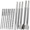 AMTOVL 12PCS SDS Plus Chisel Set and Rotary Hammer Drill Bits for Commercial Use, Ceramics, Floor Tiles