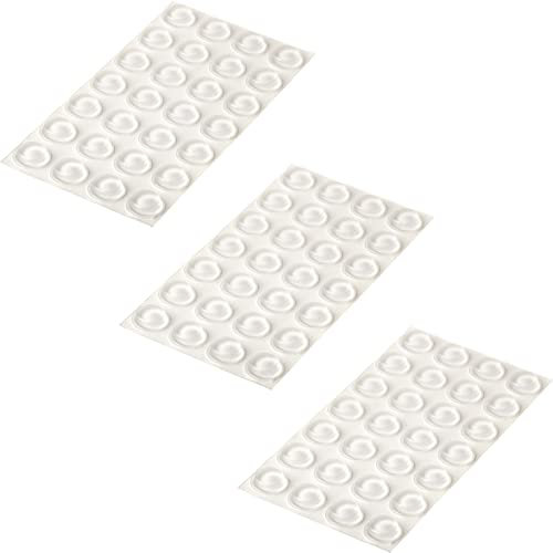 HELPMATE Gummipuffer transparent 84 Stück rund mittel hoch selbstklebend 12mm x 3,2mm Höhe Lärm- und Rutschstopper Elastikpuffer Schutzpuffer Türpuffer