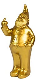 FISURA - Originelle Spardose Zwerg. Große Spardose mit Form. Lustige Spardose als Geschenk. Goldene Spardose. Maße: 27 x 13 x 8 Zentimeter. Material: Polyharz