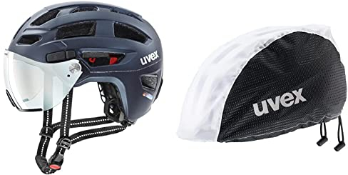 uvex Finale Visor V - sicherer City-Helm & rain Cap Bike Fahrradmütze - Wind- & wasserabweisend - Flexible Passform - Black White - L/XL