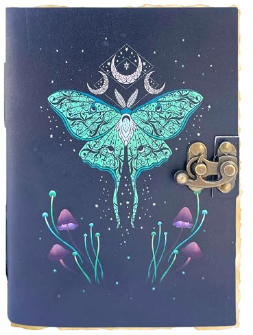 Urban Leather Butterfly Vintage Tagebuch für Männer und Frauen zum Schreiben, Künstler-Zeichnungs-Skizzenbuch Reise-Sammelalbum Schreib-Notizbuch für Sie und Ihn, dicke, ungefütterte Deckle-Seiten