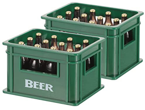 Alipis 2 Sets Miniatur-Bierflaschen Puppenhaus Gefälschte Bierkiste Mini-Haus Bier Aufbewahrungsbox Puppenhaus Weinkiste Für Puppenhaus Küchenzubehör Dekoration