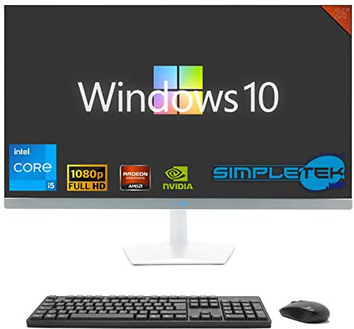SIMPLETEK - PC All in One 24 FHD 60Hz Core i5 Windows 10 | Tarjeta de vídeo dedicada Radeon RX550 4GB | 16GB RAM SSD 960GB | Trabajo, Gaming