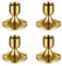 Romadedi Kerzenständer Kerzenhalter Gold Stabkerzen - 4er Set Kerzen Ständer Metall Klein für Eisen Vintage Retro Deko Hochzeit Thanksgiving Weihnachten Advent Tischdeko